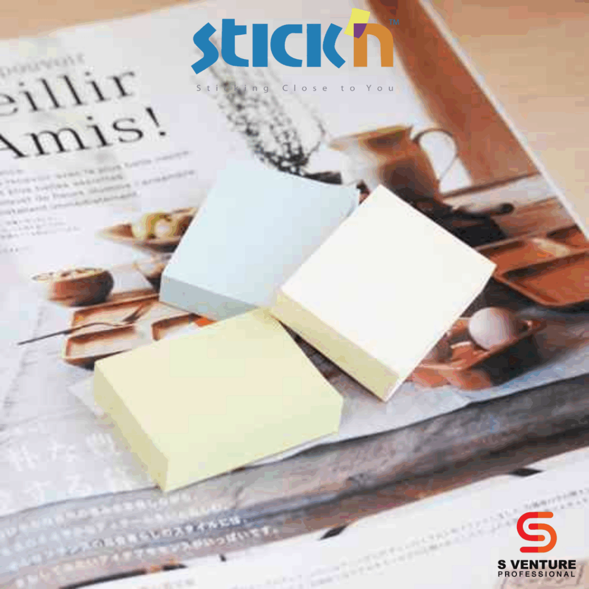 กระดาษโน้ต Stick'N รุ่น 21126 ขนาด 1.5"x2" พาสเทล (แพ็ค 3)