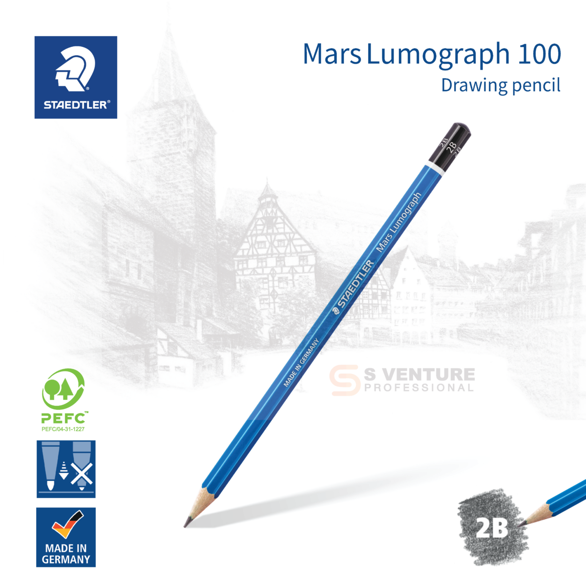 ดินสอ Staedtler รุ่น Mars Lumograph 100 (2B)