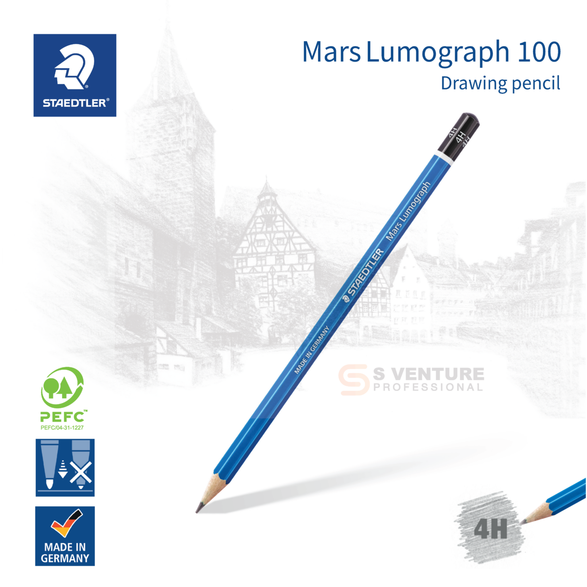 ดินสอ Staedtler รุ่น Mars Lumograph 100 (4H)