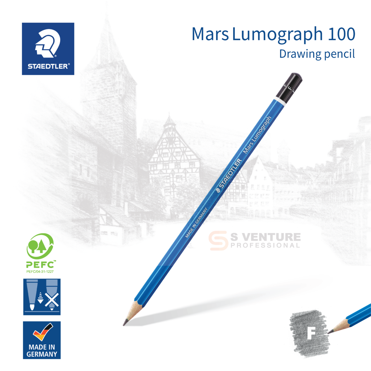 ดินสอ Staedtler รุ่น Mars Lumograph 100 (F)