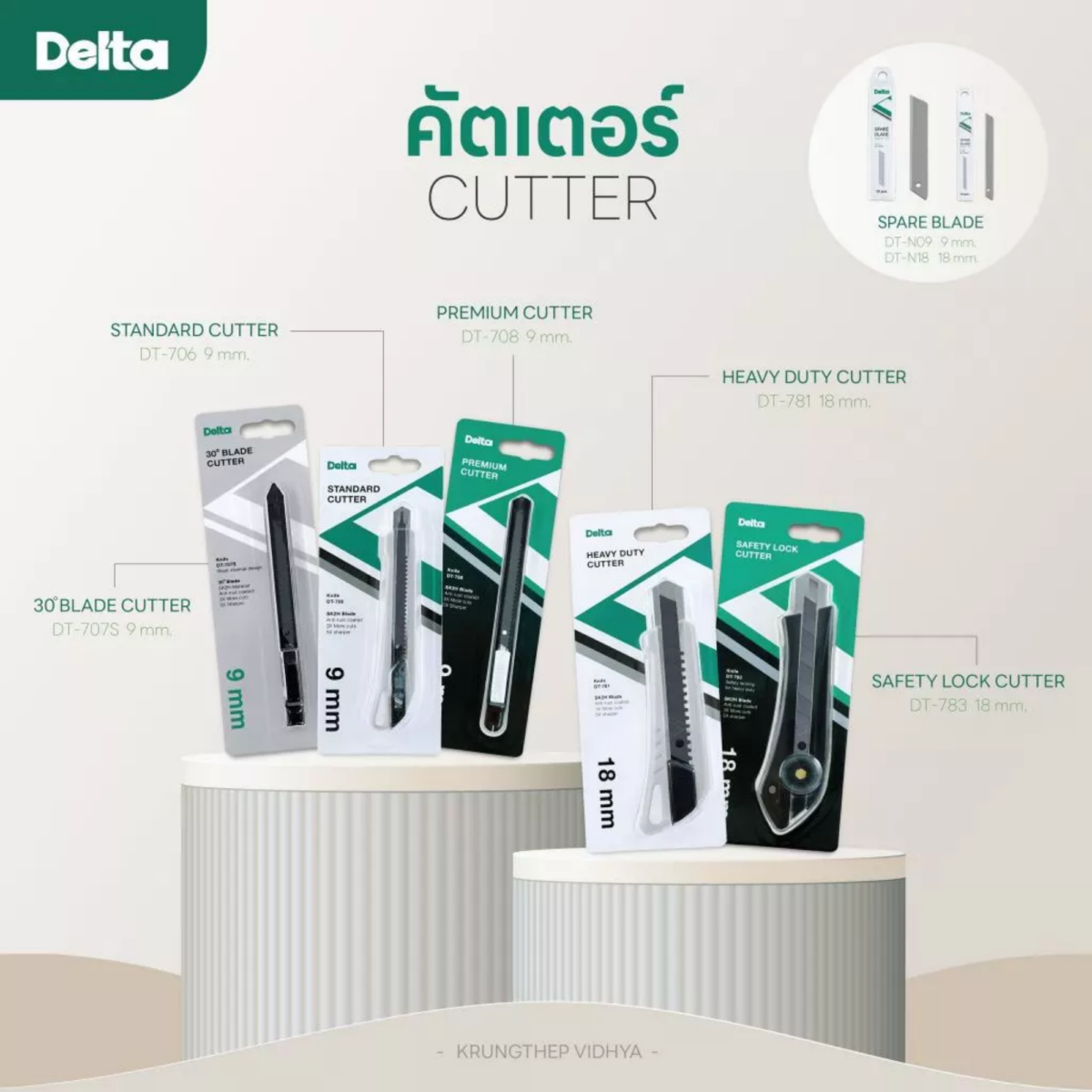 มีดคัตเตอร์ Delta DT-706 (18 มม. 45 องศา) SK2